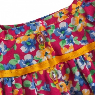 Платье ярко-розовое в цветочек BudiBasa для Ли-Ли 27 см