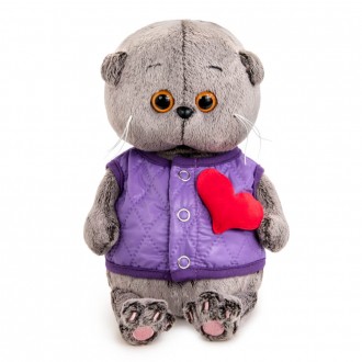 Басик Baby в дутом жилете с сердечком (20 cм)