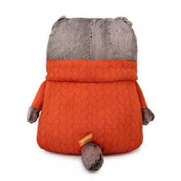 Басик Кот-подушка в свитере с косами (32 см)