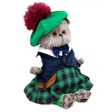 Кот Басик в шотландском костюме (25 см)