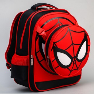 Рюкзак школьный, отдел на молнии, наружный карман и сумка на плечо, Человек-Паук