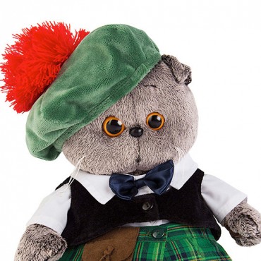 Кот Басик в шотландском костюме (25 см)